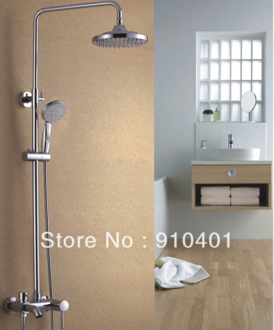 Wholesale And Retail Promotion NEW Luxury Bathroom Wall Mounted 8" Rain Shower Faucet Bathtub Mixer Tap Chrome