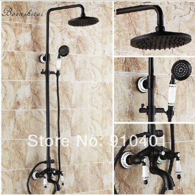 Wholesale And Retail Promotion NEW Oil Rubbed Bronze Ceramic Bathroom Tub Shower Mixer Tap Rain Shower Faucet [Oil Rubbed Bronze Shower-3867|]