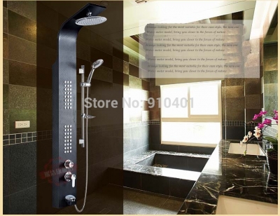 Wholesale And Retail Promotion NEW Oil Rubbed Bronze Rain Shower Column Massase Jets Shower Panel Tub Mixer Tap