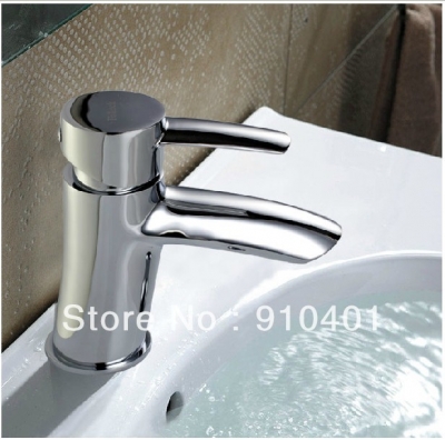 Wholesale And Retail Promotion Polished Chrome Brass Deck Mounted Bathroom Basin Faucet Single Lever Mixer Tap [Chrome Faucet-631|]