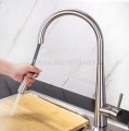 Wholesale And Retail Promotion Pull Out Brushed Nickel Kitchen Faucet Single Handle Sink Mixer Tap Deck Mounted
