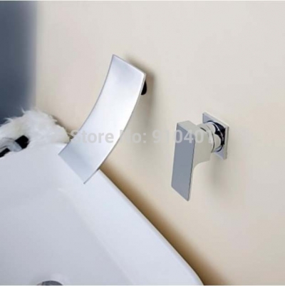Wholesale And Retail Promotion Wall Mounted Waterfall Bathroom Basin Faucet Single Handle Sink Mixer Tap Chrome
