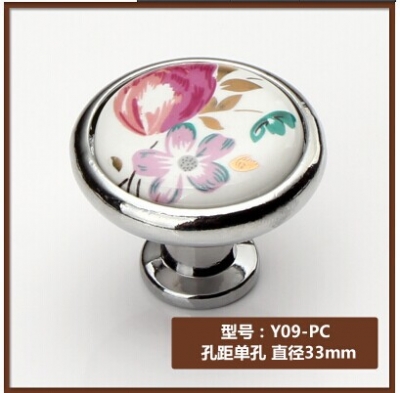 Wholesale Furniture Cabinet handles Drawer knobs Kitchen handles Pull handles Flower pattern 3.3cm 10pcs/lot Free shipping