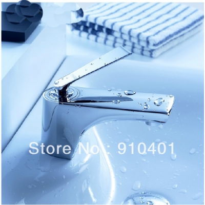 Wholesale and Retail Promotion Deck Mounted Polished Chrome Brass Bathroom Basin Faucet Single Handle Mixer Tap