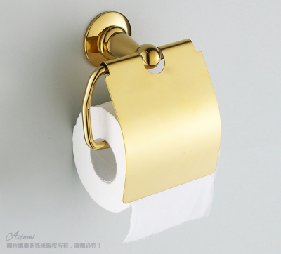 gold plated toilet paper box, paper towel holder bathroom hardware accessories ,gold paper holer [BathroomHardware-169|]