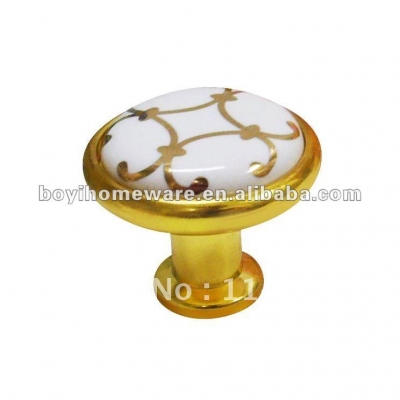 gold quality ceramic handle knobs wholesale and retail shipping discount 100pcs/lot Y89-BGP [GoldZincAlloyHandlesandKnobs-168|]