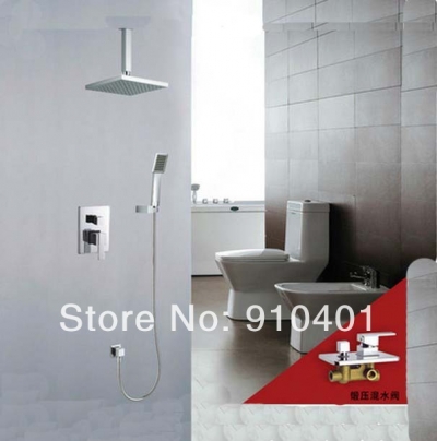 wholesale and retail Promotion NEW Celling Mounted Chrome 8" Rain Shower Faucet Single Handle Valve Mixer Tap [Chrome Shower-2026|]