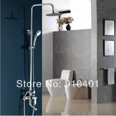 wholesale and retail Promotion Wall Mounted 8" Rain Shower Faucet Set Single Handle Tub Mixer Tap Hand Shower [Chrome Shower-2030|]