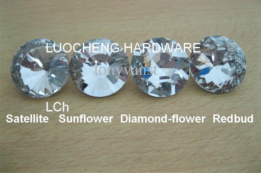 1000PCS/LOT 25 MM COLORED DIAMOND FLOWER( REDBUD, BROKEN DIAMOND) CRYSTAL BUTTONS SNAP BUTTONS GLASS BUTTONS HARWARE DOOR KNOBS