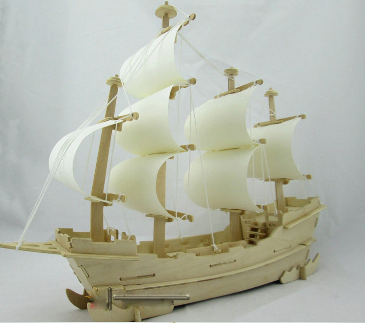 1 set DIY 3D Puzzle Ship Shape Model and Boats Children Educational Toy