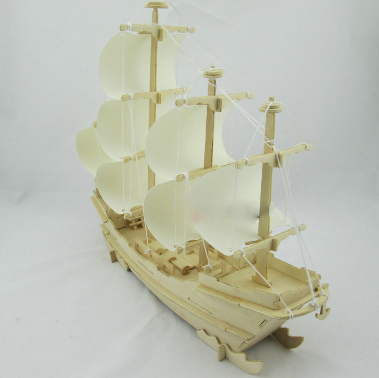1 set DIY 3D Puzzle Ship Shape Model and Boats Children Educational Toy