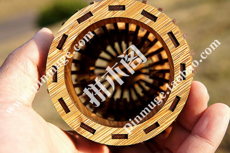 Box bamboo temple of heaven 3D DIY assembly model of wooden jigsaw puzzle toys