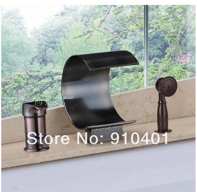 Wholesale And Retail Promotion Classic Oil Rubbed Bronze Bathtub Faucet Deck Mounted Mixer Tap With Hand Shower