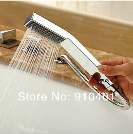 Factory Direct Sell!NEW Chrome Brass Tub Faucet With Handheld Shower Tub Mixer Tap Waterfall Style