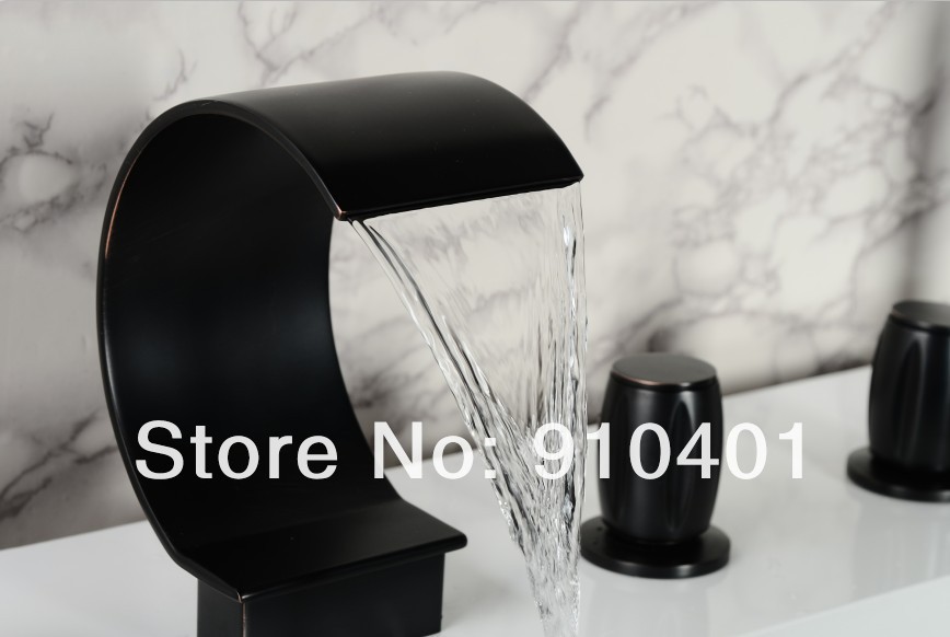 Wholesale And Retail Promotion Luxury Oil Rubbed Bronze Deck Mounted Waterfall Roman Style Bathroom Tub Faucet