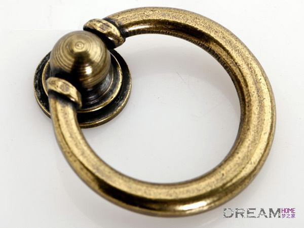 -European style furniture knob classical  zinc alloy pull bronze rings for cabinet or drawer  goods quality