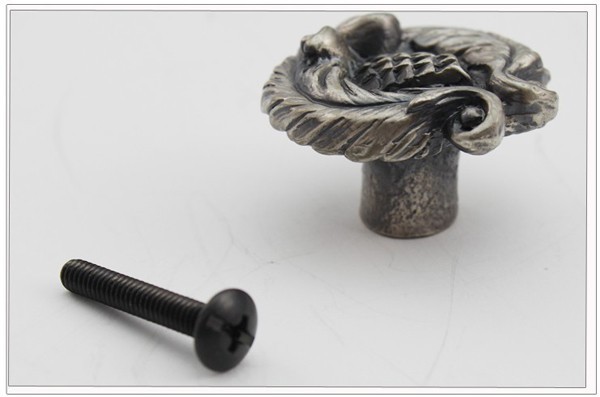 2014 New classical European contracted style cupboard door drawer knob ancient silver furniture handle/mistletoe pull