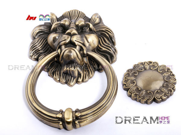 Chinese style lion head  handle classical  bronze zinc alloy ring for big gate Free shipping