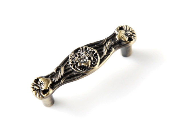 Classical antique bronze high grade zinc alloy flower knob European style furniture handle for cabinet/drawer/closet
