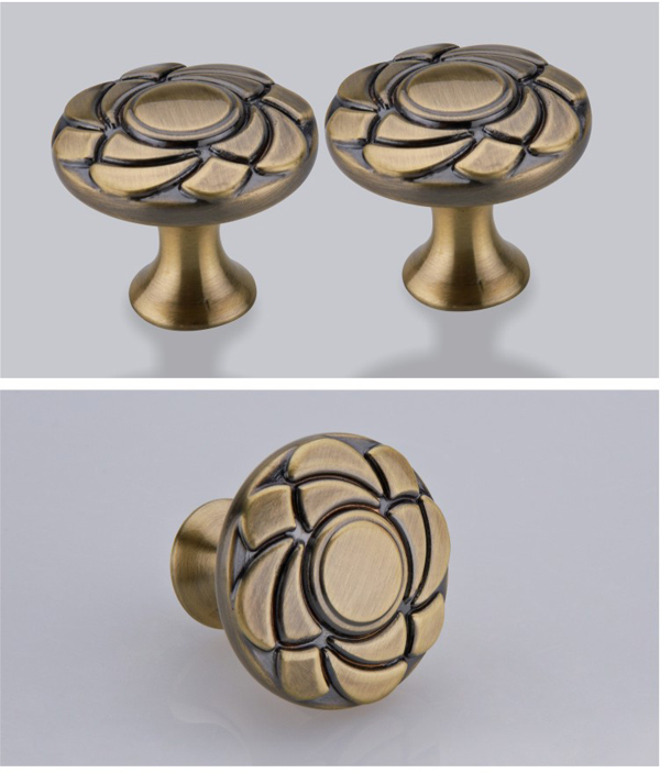 European and american  rural style furniture handle classical bright Antique bronze zinc alloy knob for furniture  Free shipping