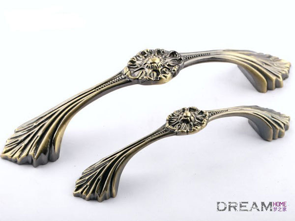 European  rural style furniture handle classical  zinc alloy flower heart pull bronze rings for cabinet or drawer  Free shipping