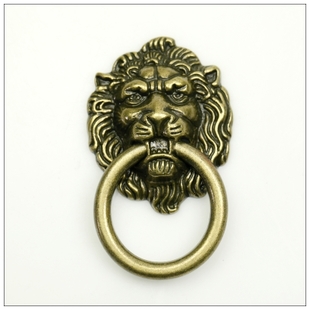 European rural style furniture handle classical zinc alloy pull bronze lion head rings for cabinet or drawer Free shipping
