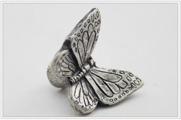 New classical European contracted style cupboard door drawer knobs ancient silver furniture handle/butterfly pulls