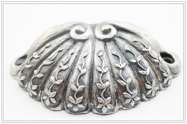 New classical European contracted style cupboard door drawer knobs ancient silver furniture handle/rattan pulls
