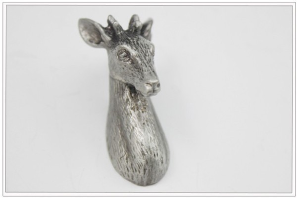 New classical European contracted style simple cupboard door drawer knobs ancient silver furniture handle/deer pulls