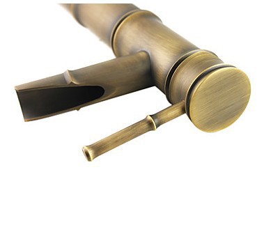 !Classic  Antique Brass Bathroom Mixer Sink Faucet - Bamboo Shape Design Tap Single Handle