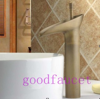 !NEW Modern Antique Brass Swivel Handle Bathroom Faucet Basin Mixer Tap Elegant Style [Antique Brass Faucet-461|]