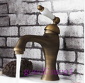 Contemporary Antique Brass Bathroom Faucet Vanity Sink Mixer Tap Ceramic Handle Undercounter