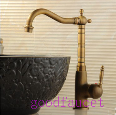 Modern Antique bronze bathroom basin faucet countertop mixer tap swivel spout