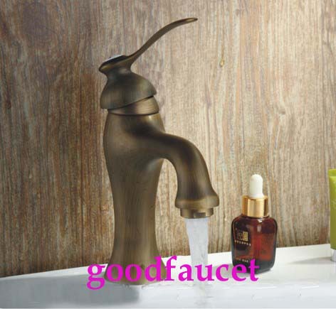 Wholesale And Retail NEW Antique Bronze Bathroom Bar Vessel Sink Tap Faucet Single Lever Undercounter Mixer Tap