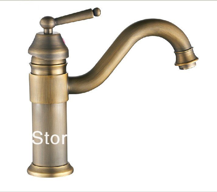 Wholesale And Retail Promotion Antique Brass Bathroom Basin Faucet Swivel Handle Undercounter Sink Mixer Tap