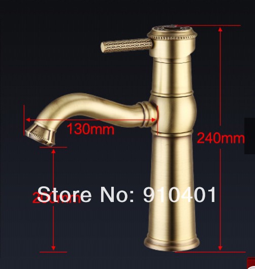 Wholesale And Retail Promotion  Antique Brass Bathroom Basin Faucet Swivel Spout Vanity Sink Mixer Tap 1 Handle