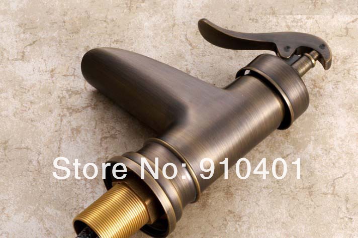 Wholesale And Retail Promotion Antique Bronze Deck Mounted Waterfall Bathroom Basin Faucet Single Handle Mixer