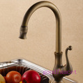 Wholesale And Retail Promotion Antique Bronze Swivel Spout Kitchen Faucet Vessel Sink Mixer Tap Single Handle