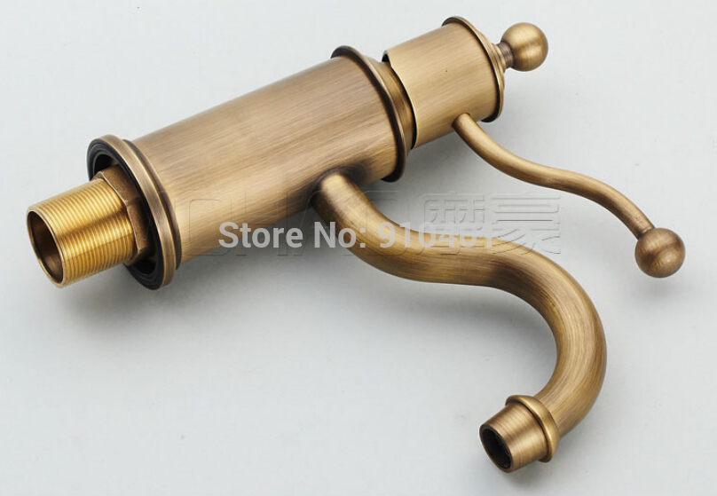 Wholesale And Retail Promotion Classic Antique Brass Bathroom Basin Faucet Single Handle Vanity Sink Mixer Tap