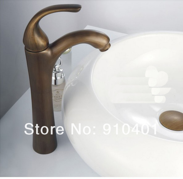 Wholesale And Retail Promotion Deck Mounted Antique Bronze Bathroom Basin Faucet Sink Mixer Tap Single Handle