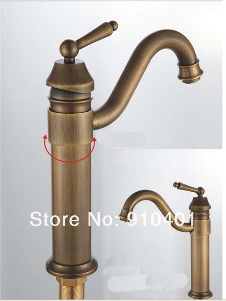 Wholesale And Retail Promotion Deck Mounted Antique Bronze Bathroom Basin Faucet Swivel Spout Sink Mixer Tap