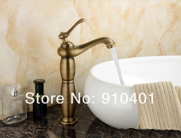 Wholesale And Retail Promotion Luxury Antique Brass Deck Mounted Faucet Single Handle Vanity Sink Mixer Tap