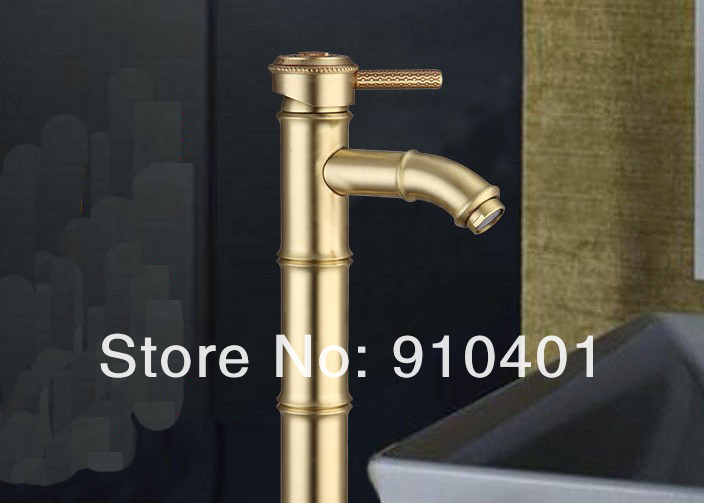 Wholesale And Retail Promotion Luxury Antique Bronze Deck Mounted Bamboo Bathroom Basin Faucet Single Handle
