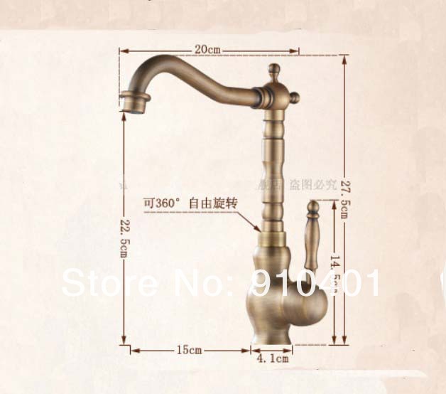 Wholesale And Retail Promotion NEW Antique Brass Bathroom Basin Sink Faucet Swivel Spout Dual Handles Mixer Tap