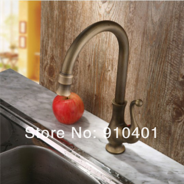 Wholesale And Retail Promotion NEW Antique Bronze Goose Neck Kitchen Sink Faucet Swivel Spout Sink Mixer Tap