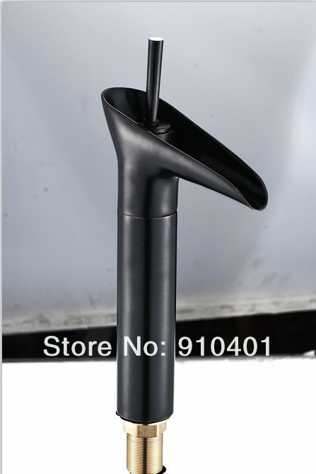 Wholesale And Retail Promotion NEW Oil Rubbed Bronze Tall Style Bathroom Basin Faucet Waterfall Spout Mixer Tap