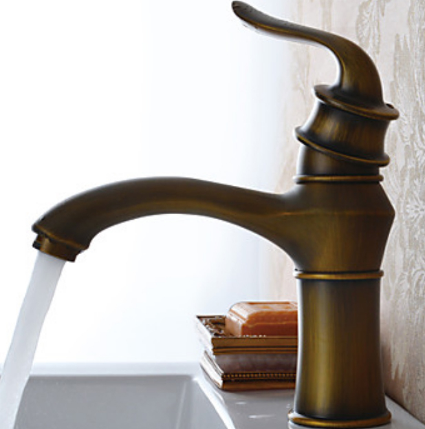 Wholesale And Retail Promotion New Antique Bronze Bathroom Faucet Single handle Deck Mounted Sink Mixer Tap