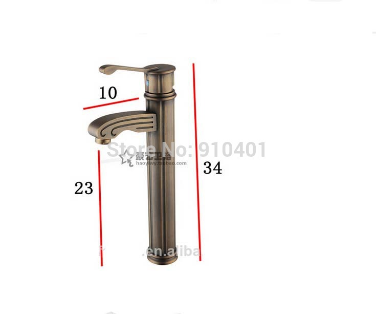 Wholesale and retail Promotion NEW Antique Brass Tall Bathroom Basin Faucet Single Handle Vanity Sink Mixer Tap