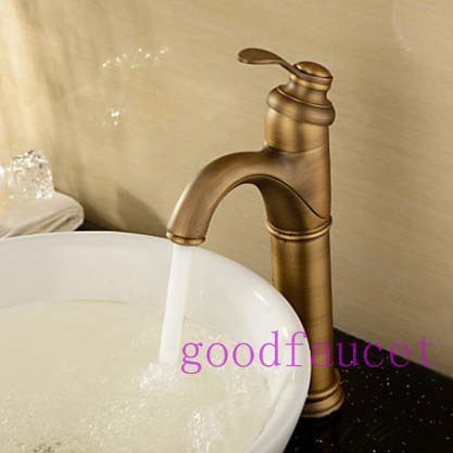 sale Wholesale and retail antique bronze bathroom faucet single handle vessel sink mixer tall hot and cold tap
