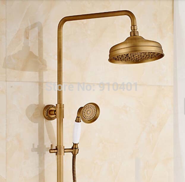 Wholdsale And Retail Promotion Wall Mounted Antique Brass Swivel Spout Tub Mixer Tap With Hand Shower Faucet